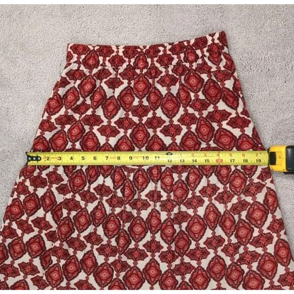 Vero Moda Red Geometric Print Tiered Maxi Skirt Elastic Waist Size Small - Picture 9 of 11